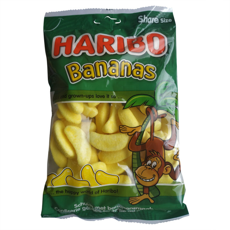 Haribo Bananas Banana Candy Crunchy Banana Candy with Soft Core