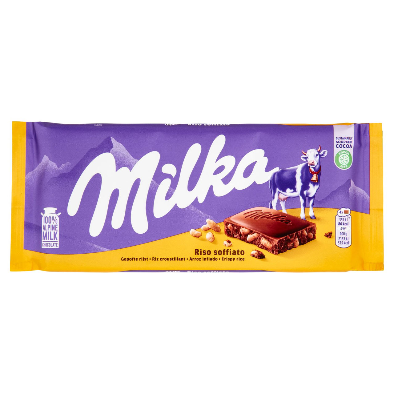 Milka Chocolate | Milka 100% Alpine Milk Chocolate Bar With Puffed Rice ...