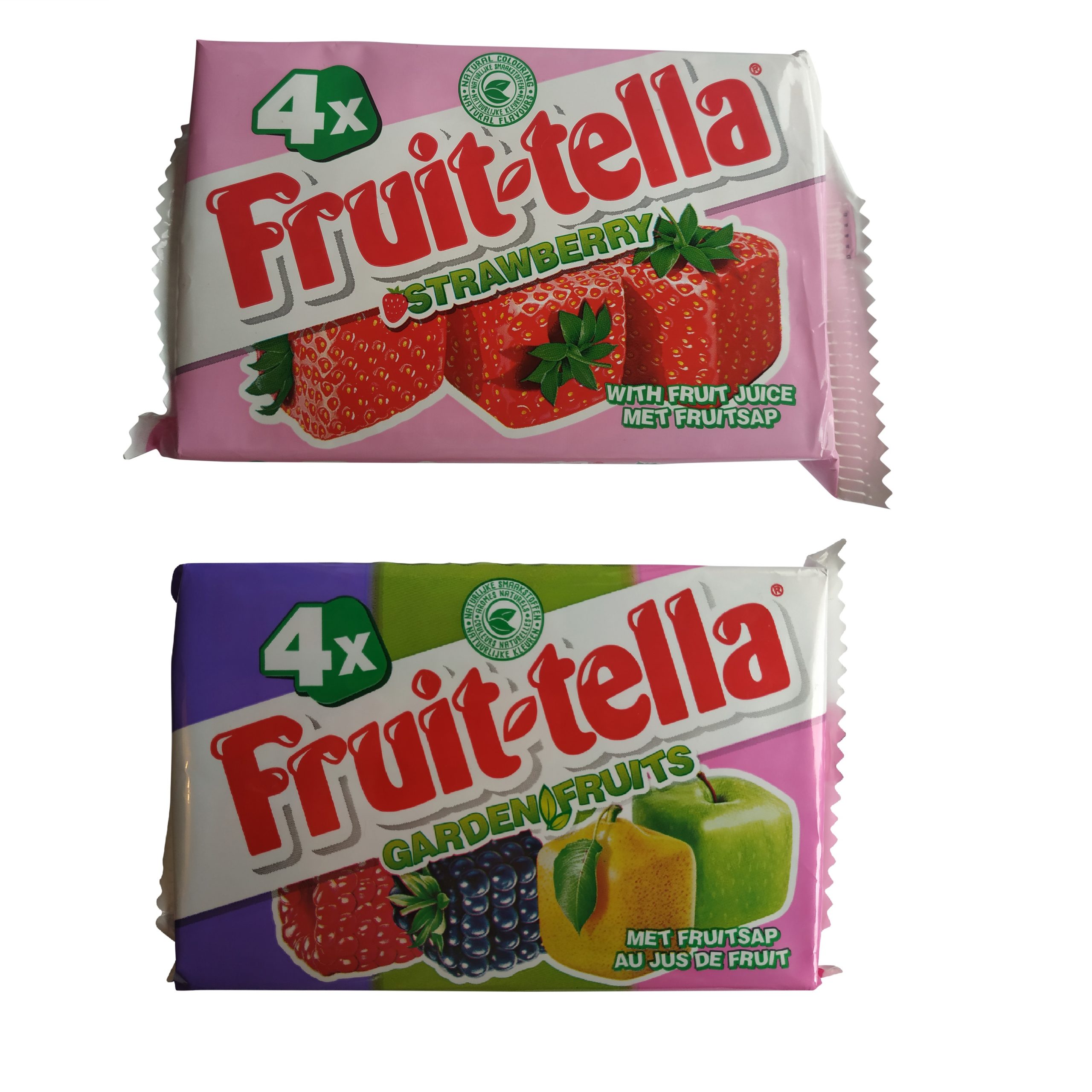 Fruit-Tella Candy, Fruittella, Fruitella Sweets, Fruittella Strawberry &  Garden Fruits, Custom Variety Pack of 2×4 Rolls