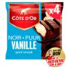 Chocolat belge Côte D'Or | Tablette de chocolat noir à la vanille, paquet de 4 | Chocolats Côte D'Or | Chocolats belges fabriqués en Belgique Côte D'Or | 6,7 onces au total