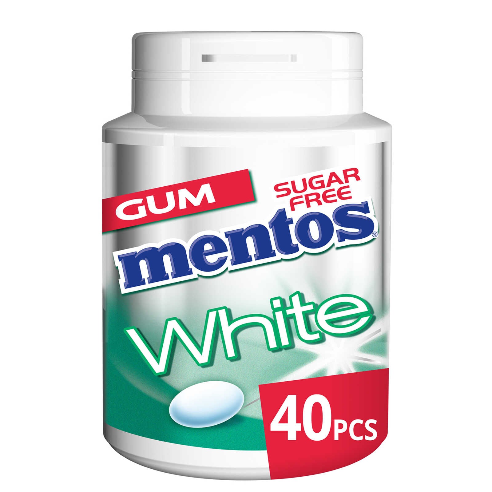 Mentos Gum, Gum White Green Mint 40 Pieces, Mentos Chewing Gum, Mentos  Candy