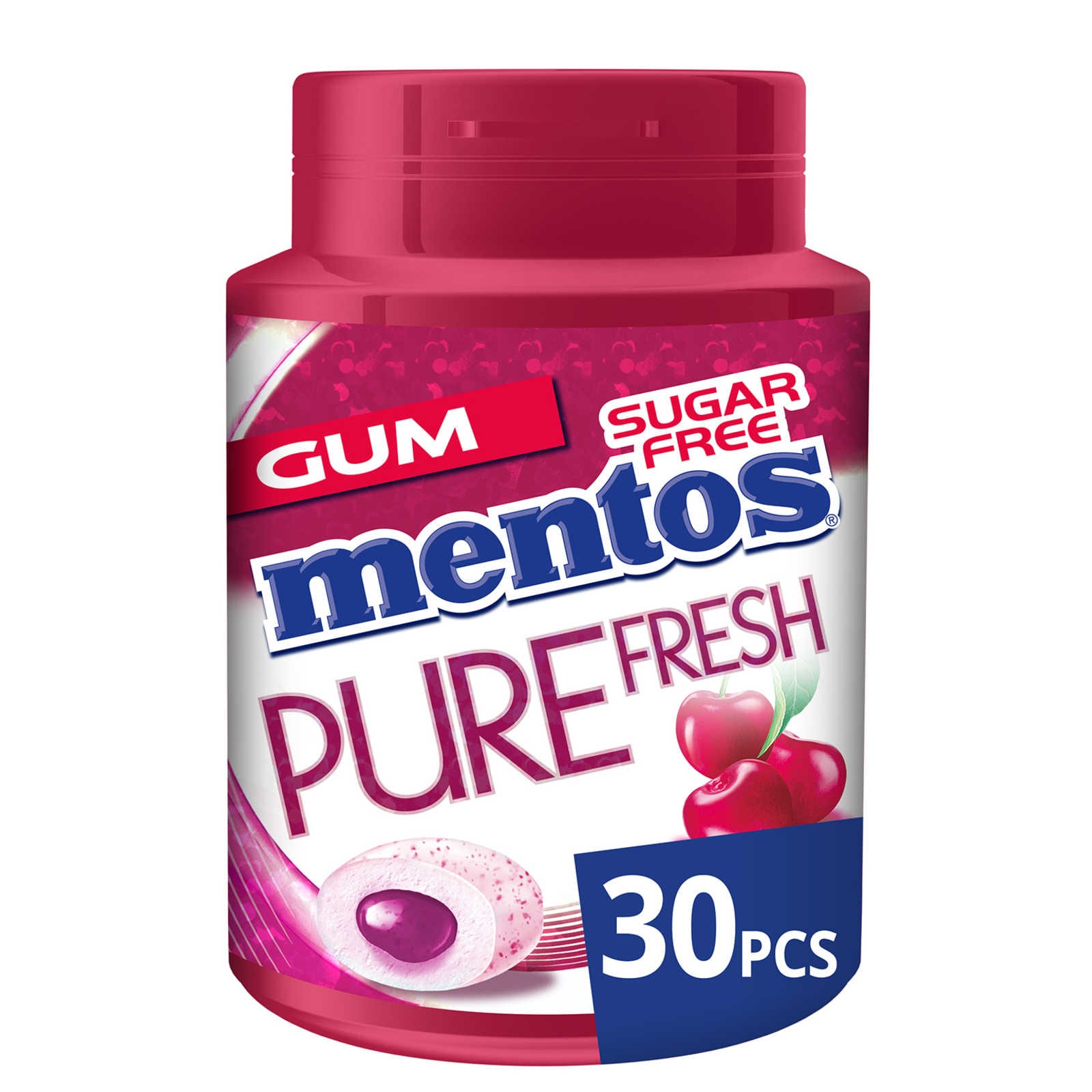 Mentos Gum, Gum Dark Fresh Cherry 30 Pieces, Mentos Chewing Gum, Mentos  Candy