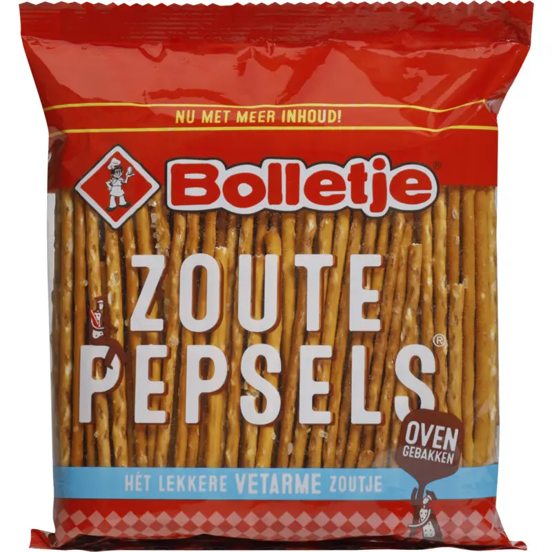 Palitos salgados | Bolletje | Salt Pepsels | Peso total 6,35 onças