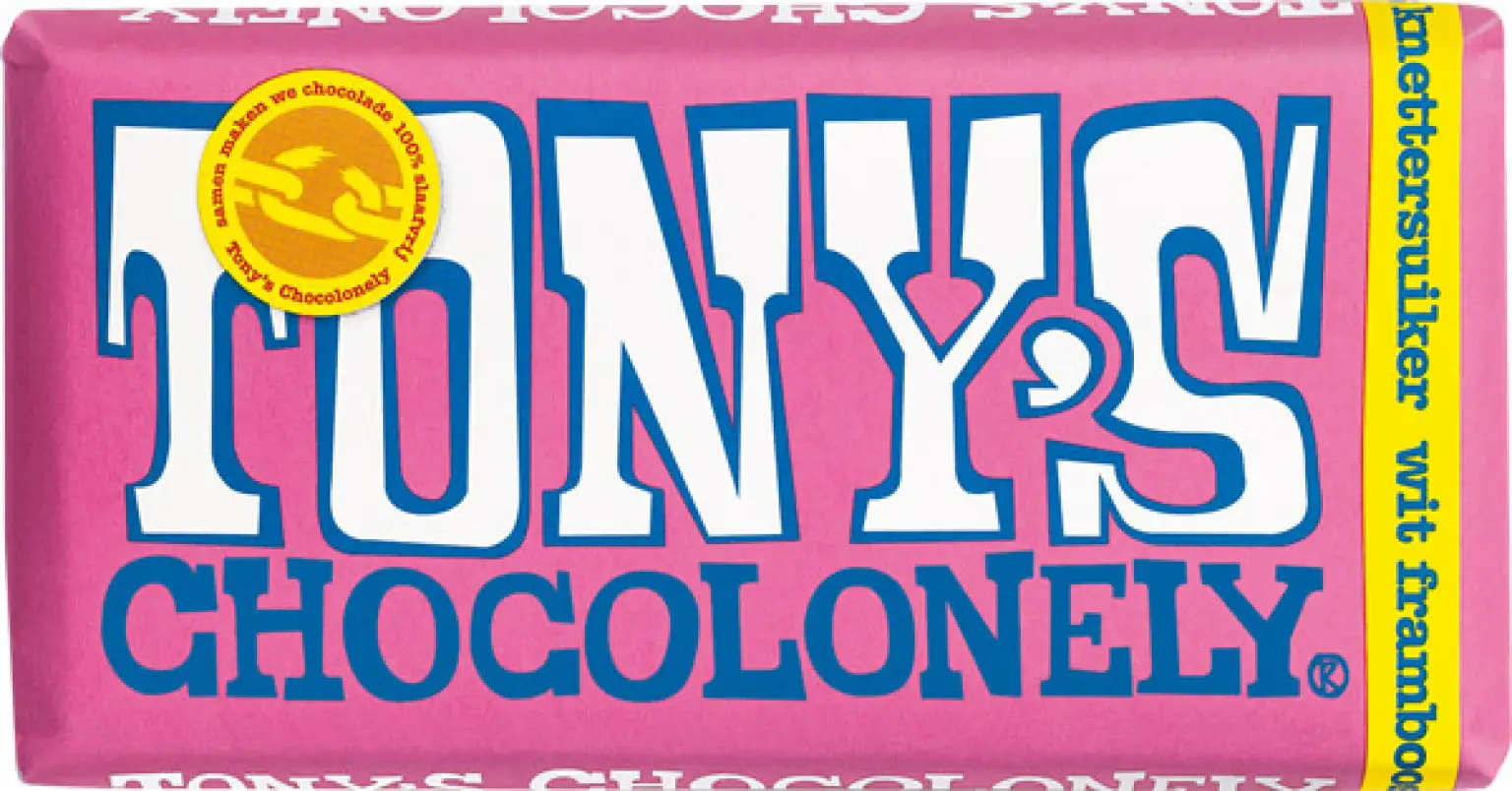 Chocolate Branco Fairtrade com Framboesa e Poprocks | Tony's Chocolonely | Branco 28% Framboesa Açúcar Crocante | Peso Total 6,35 onças