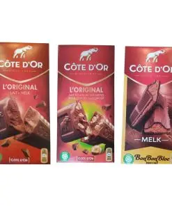 Chocolat au lait Cote d'Or | 3 tablettes de chocolat au lait belge | 21,05 onces de différentes tablettes de chocolat belge | Assortiment personnalisé de 3 tablettes de chocolat Cote d'Or | 21,05 onces au total