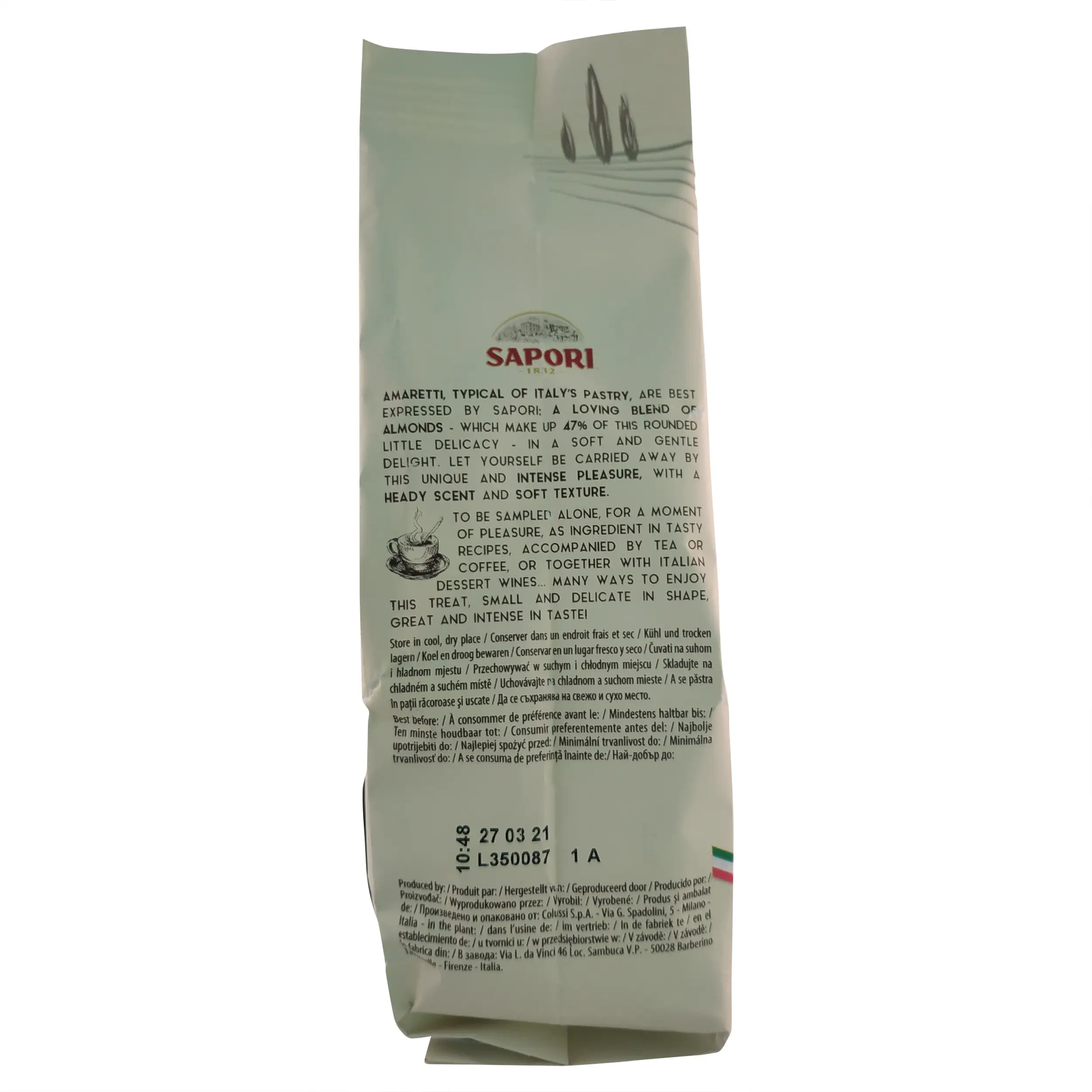 Biscotti Italian Biscuits | Itallian Cookies | Sapori Amaretti Morbidi Alla Mandorla | Italian Almond Cookies | 6.17 Ounce Total Weight - Image 2