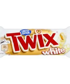 Twix de Chocolate Branco | Twix Branco Individual | Embalagem com 5 Barras | Chocolate Branco Twix | 8 Oz no Total