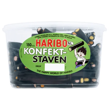 Caramelos HARIBO | Barritas HARIBO Drop Konfekt (150 unidades) | Paquete de 150 | Gominolas HARIBO | Dulces HARIBO