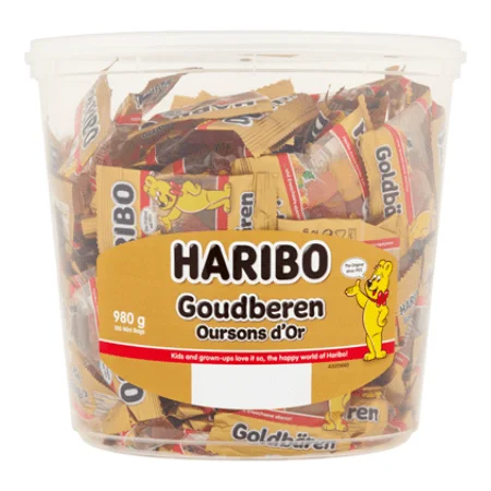 Doces HARIBO | Sacos de ursinhos dourados HARIBO | Embalagem de 100 | Gomas HARIBO | Doces HARIBO