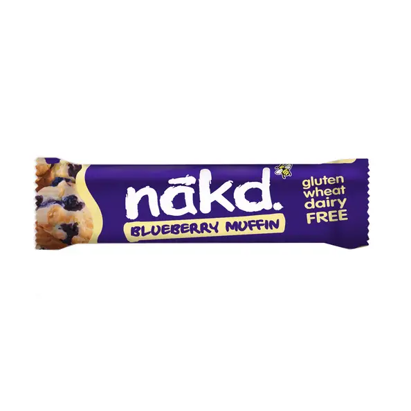 Barra Nakd | Muffin de mirtilo Nakd | Embalagem de 18 | Barras Nakd | Muffin de mirtilo Nakd | 22 oz | 630 g