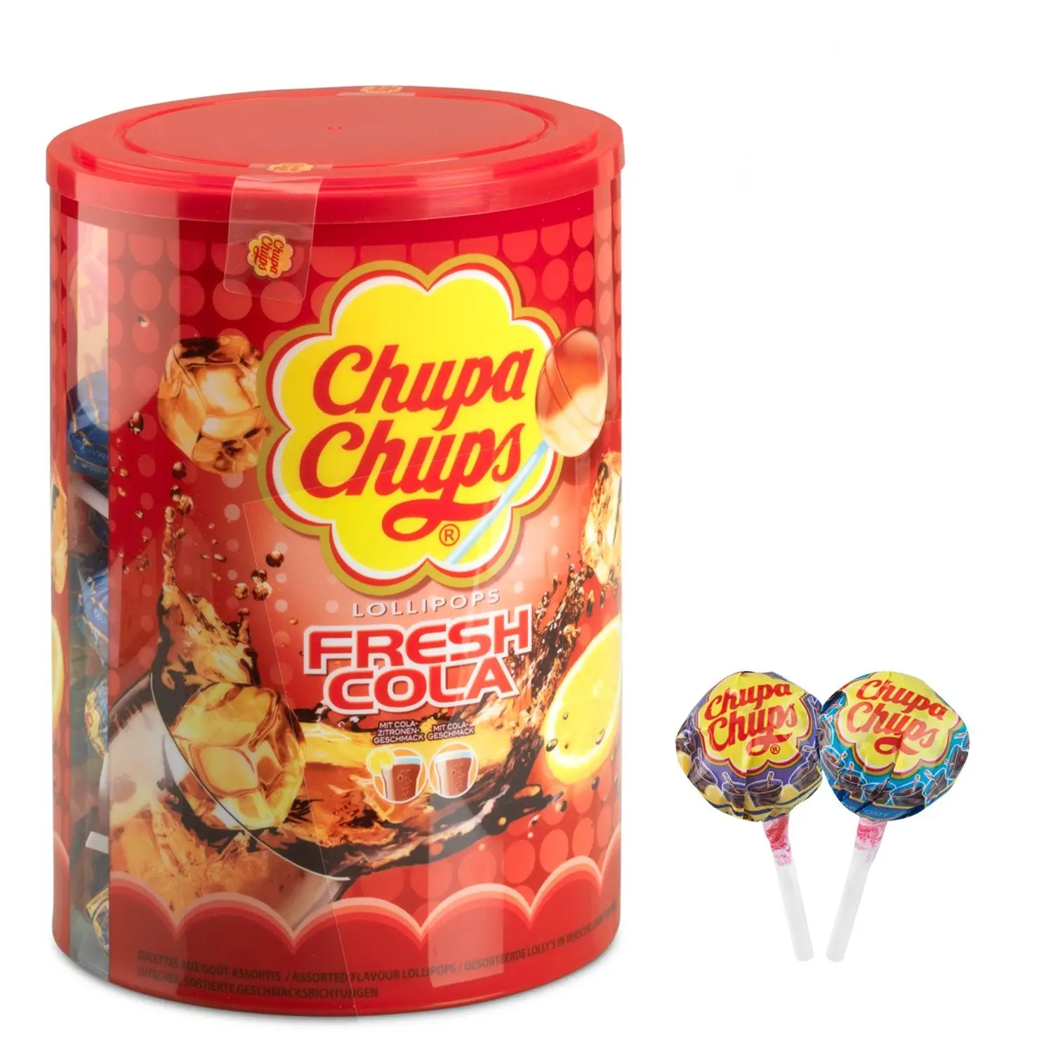 Chupa Chups Lutscher | Chupa Chups Lollie Cola | 100er-Pack | Chupa Chups Lutscher | Chupa Chups Lollipop