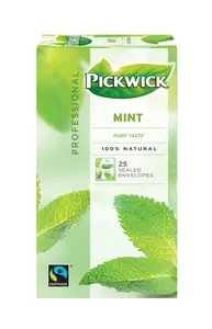 Chá Pickwick | Pickwick Professional Mint Fair Trade | Embalagem de 75 | Saquinhos de chá Pickwick | Chá holandês Pickwick | 3 oz | 112,5 g