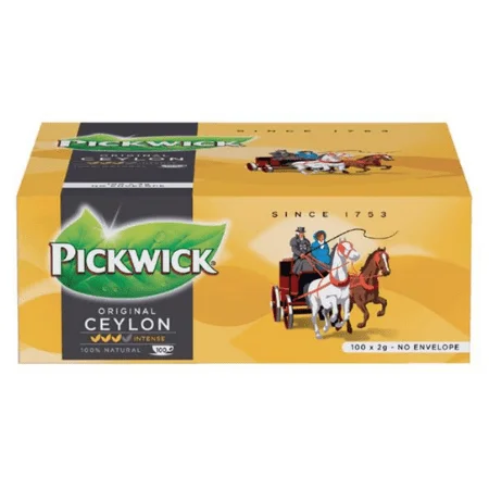 Chá Pickwick | Pickwick Ceilão sem envelope | Embalagem de 100 | Saquinhos de chá Pickwick | Chá holandês Pickwick | 7 oz | 200 g