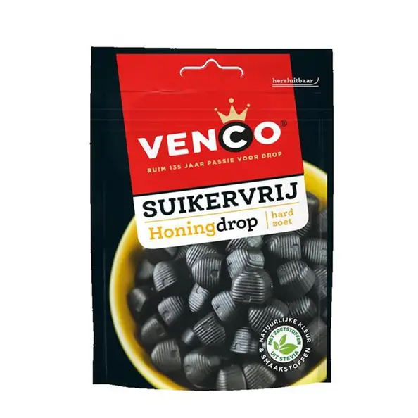 Alcaçuz Venco | Sacos de Alcaçuz com Mel Venco Hard & Sweet | Embalagem de 12 | Alcaçuz Holandês Venco | Alcaçuz Holandês | 42 Oz | 1200 Gr