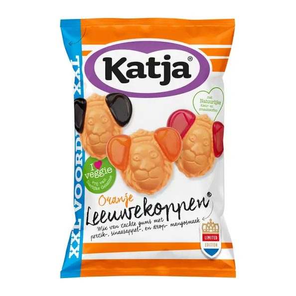Katjes | Katja Orange Lion Jaws XXL | Lot de 12 | Bonbons gélifiés Katjes | Bonbons Katja | 169 oz | 4800 g