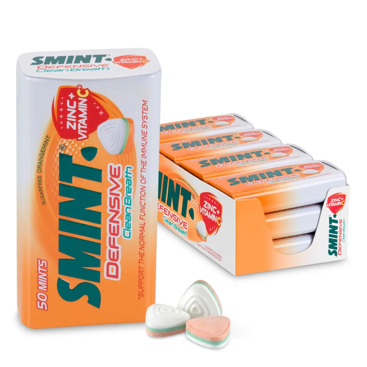 Smint Breath Mints | Smint Defensive Orange Mint | Pack of 12 Smint breath mints | Sugar Free Mints | Smint Mints | 14 Oz | 420 Gr