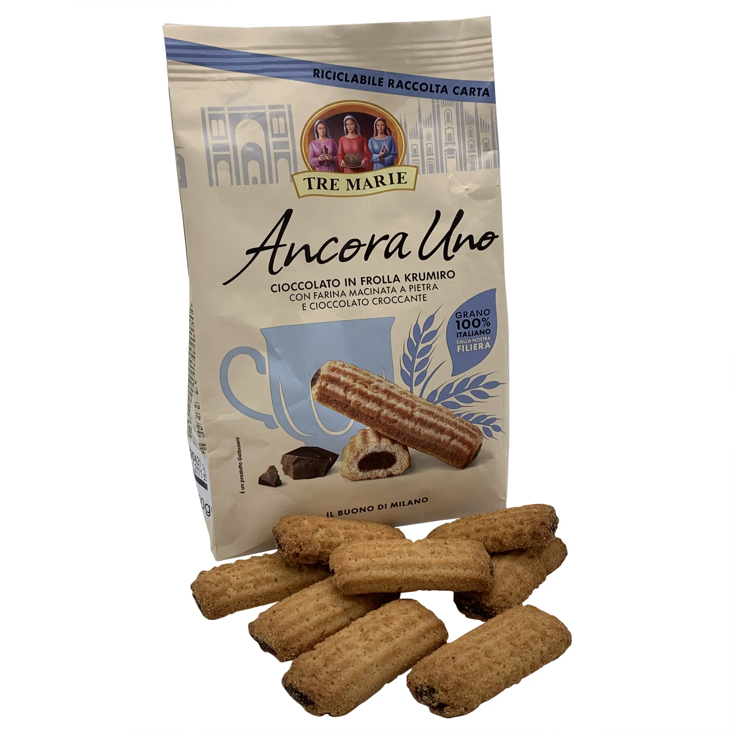 Italian Gifts | European Cookies | Ancora Uno Cioccolato in frolla Krumiro Chocolate Filled Biscuit with Ground Flour and Crunchy Chocolate | Cookie Gift | 10.58 Ounce Total Weight - Image 3