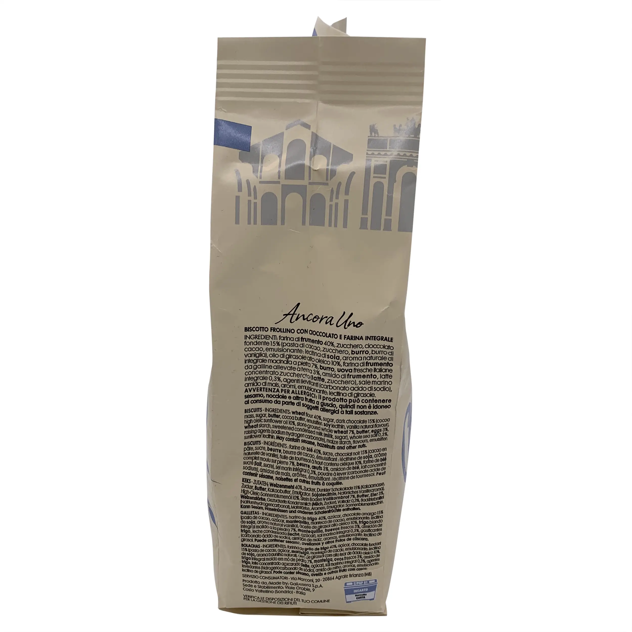 Italian Gifts | European Cookies | Ancora Uno Cioccolato in frolla Krumiro Chocolate Filled Biscuit with Ground Flour and Crunchy Chocolate | Cookie Gift | 10.58 Ounce Total Weight - Image 2