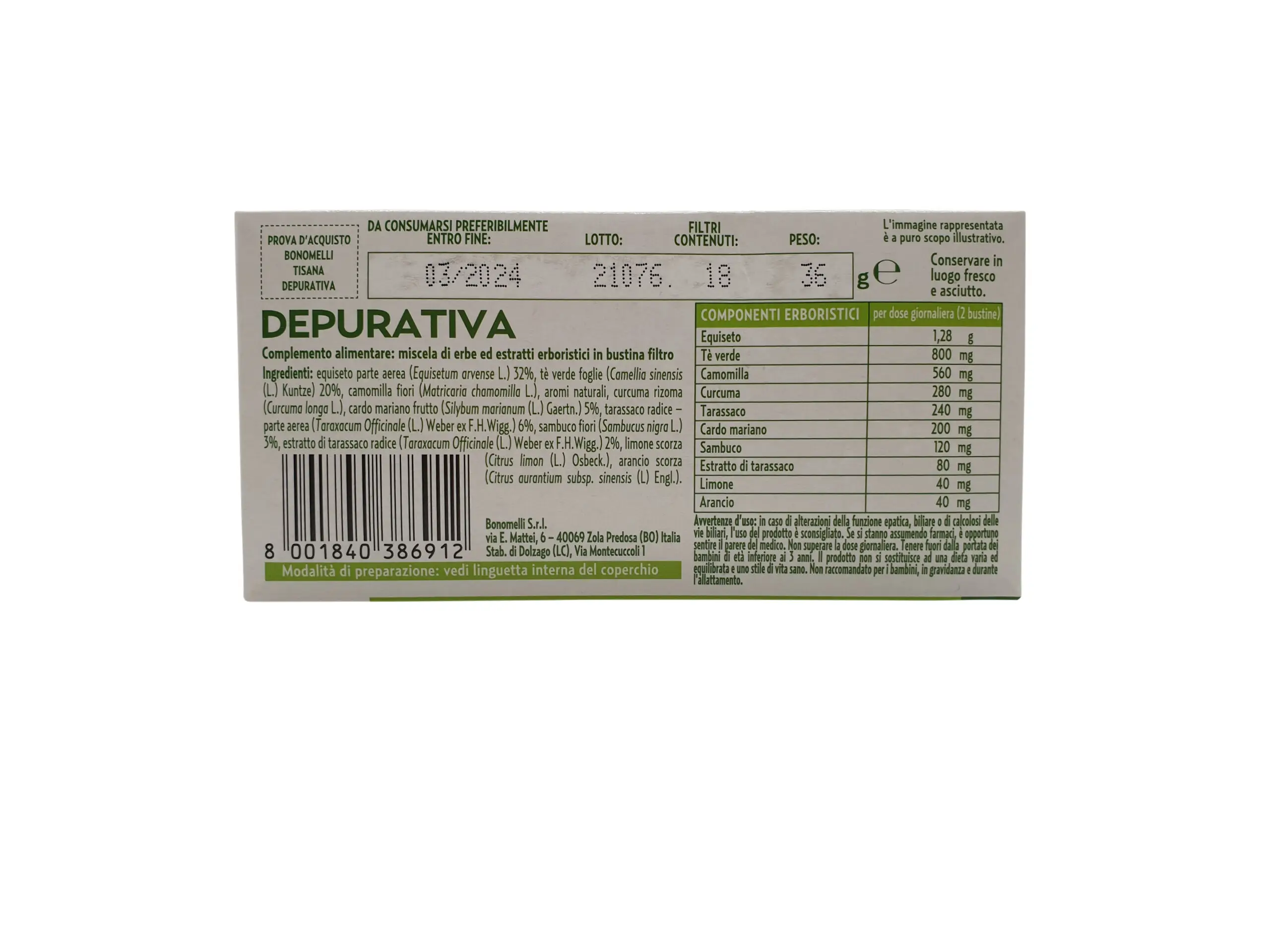 Bonomelli | Camomilla | Bonomelli Depurative Herbal Tea | Tisane | 1.26 Ounce Total Weight - Image 5