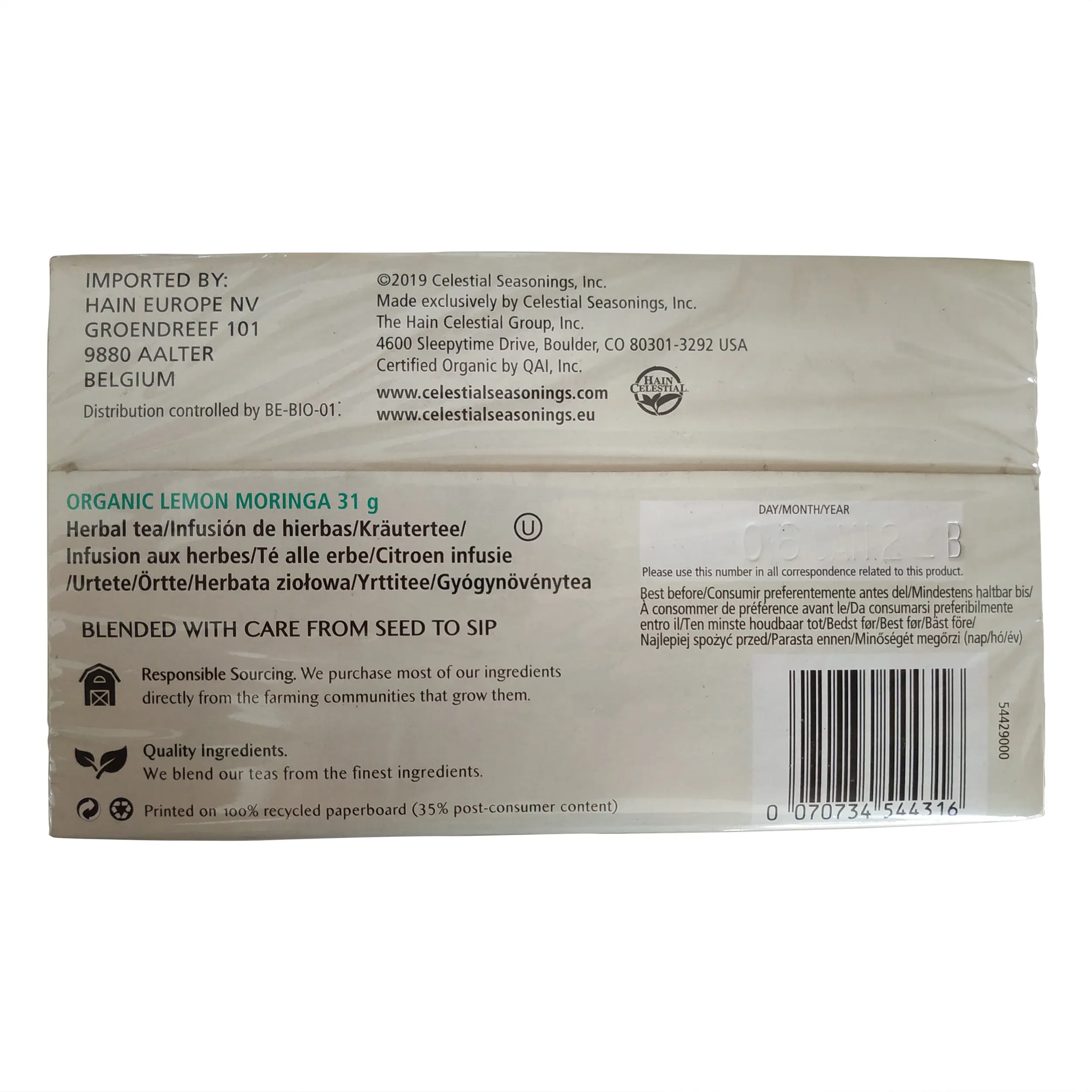 Celestial Tea | Celestial Seasonings Tea | 20 Bags of Celestial Tea with Lemon & Moringa | Celestial Lemon Moringa | 1.09 Ounce Total Weight - Image 2