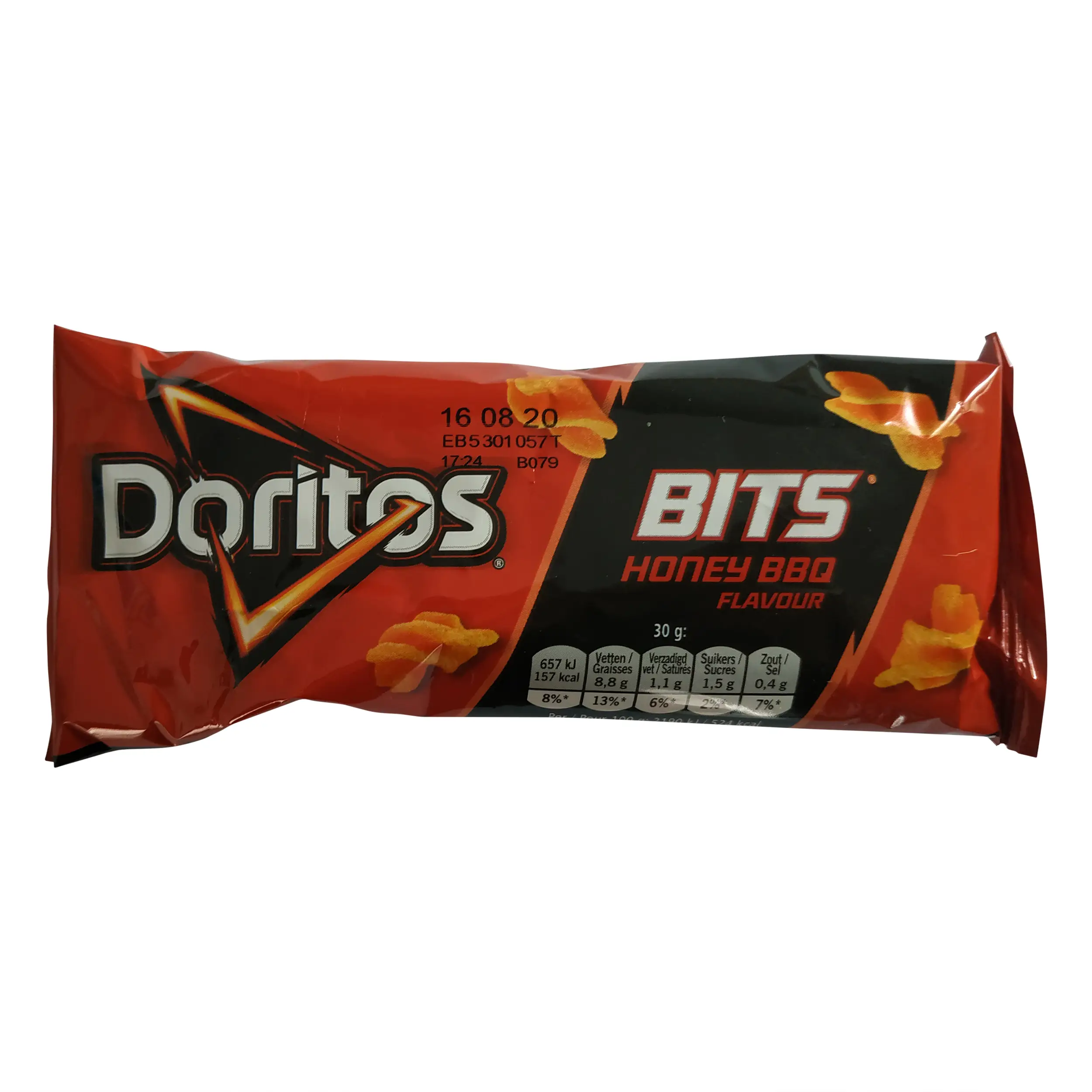 Batatas fritas Doritos | Doritos Bits | Doritos Bits Twisties Mel BBQ Vermelho | 30 sacos | Caixa Doritos | Peso total 31,74 onças
