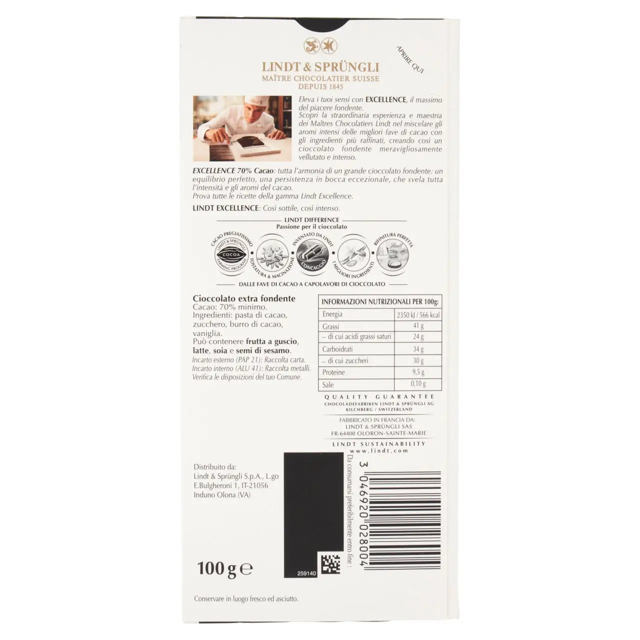 Lindt Chocolates | Lindt Excellence Dark Chocolate Bar 70% Dark Chocolate | Chocolate Lindt | Swiss Chocolate Lindt | 3,5 Ounce Total - Image 6