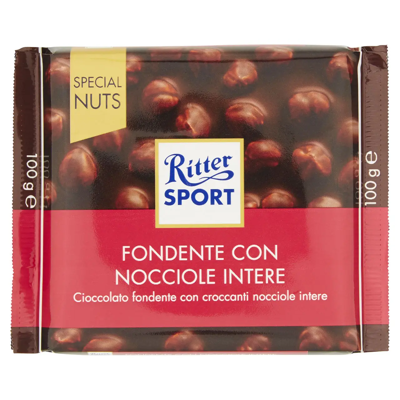 Ritter Sport Chocolate | Ritter Sport Fondente With Whole Hazelnuts | Ritter Chocolate Bars | Ritter Sport Chocolate Bars | 3,5 Ounce Total