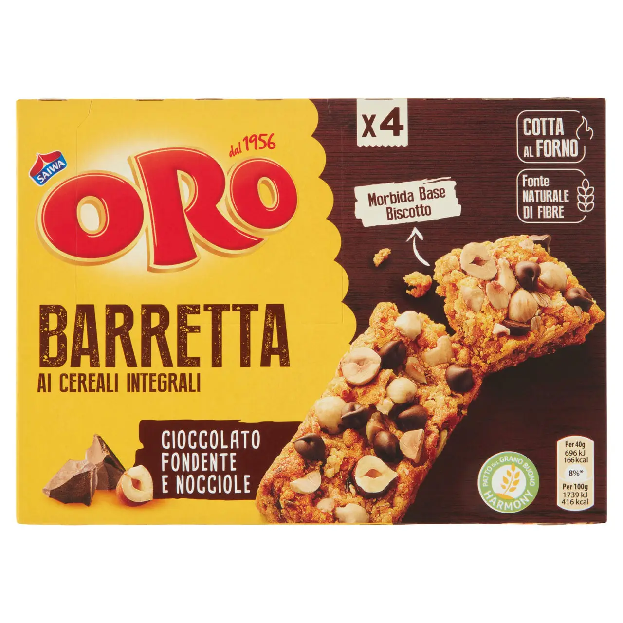 Oro Saiwa Biscuits | Oro Saiwa Whole Grain Cereal Bars With Dark Chocolate & Hazelnuts | Oro Saiwa Cookies | Oro Saiwa Biscotti | 5,6 Ounce Total