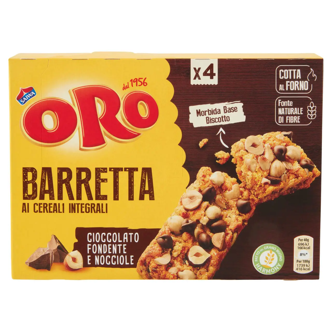 Oro Saiwa Biscuits | Oro Saiwa Whole Grain Cereal Bars With Dark Chocolate & Hazelnuts | Oro Saiwa Cookies | Oro Saiwa Biscotti | 5,6 Ounce Total - Image 2
