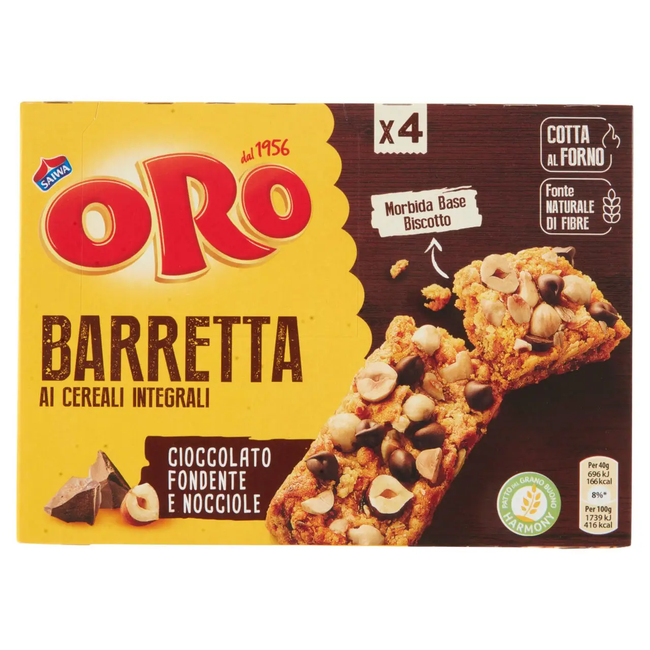 Oro Saiwa Biscuits | Oro Saiwa Whole Grain Cereal Bars With Dark Chocolate & Hazelnuts | Oro Saiwa Cookies | Oro Saiwa Biscotti | 5,6 Ounce Total - Image 3