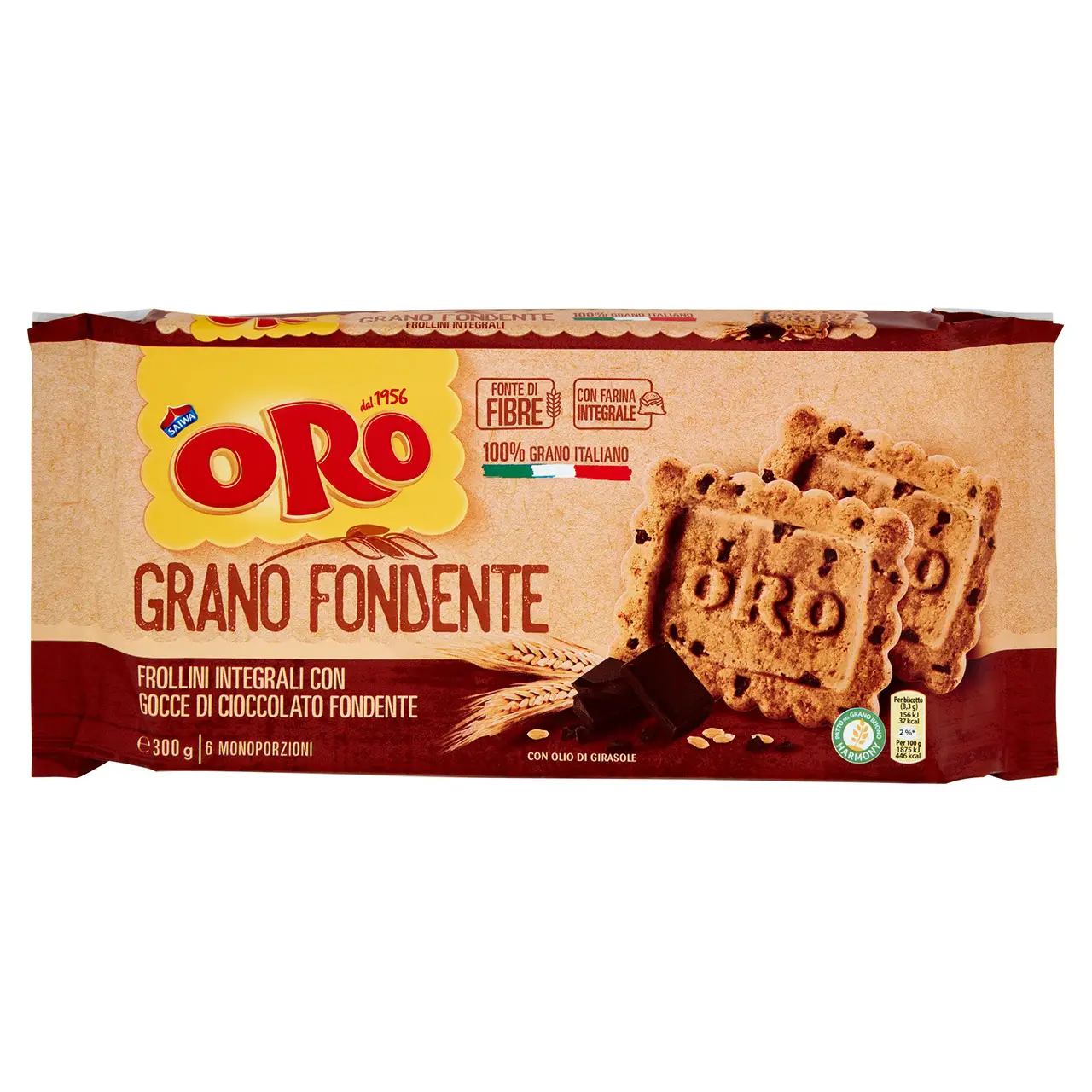 Oro Saiwa Biscuits | Oro Saiwa Grano Fondente | Oro Saiwa Cookies | Oro Saiwa Biscotti | 10,5 Ounce Total - Image 2