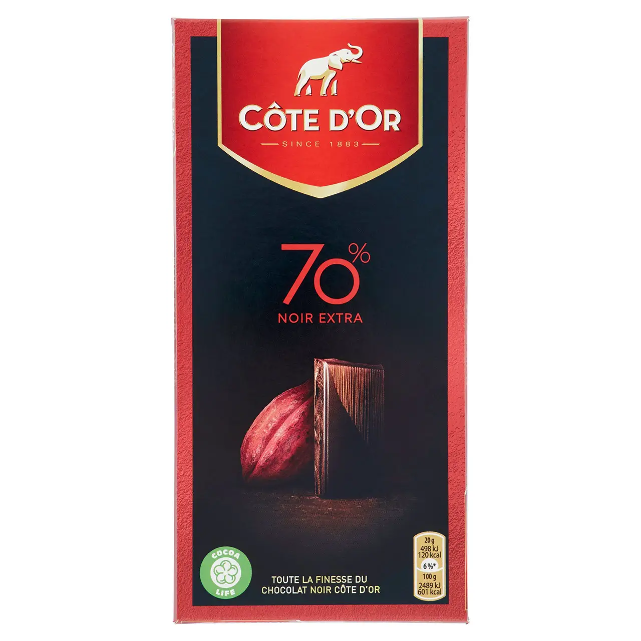 Côte D'Or Chocolate | Côte D'Or 70% Noir Extra | Belgian Chocolate | Cote D’Or Chocolate | 3,5 Ounce Total