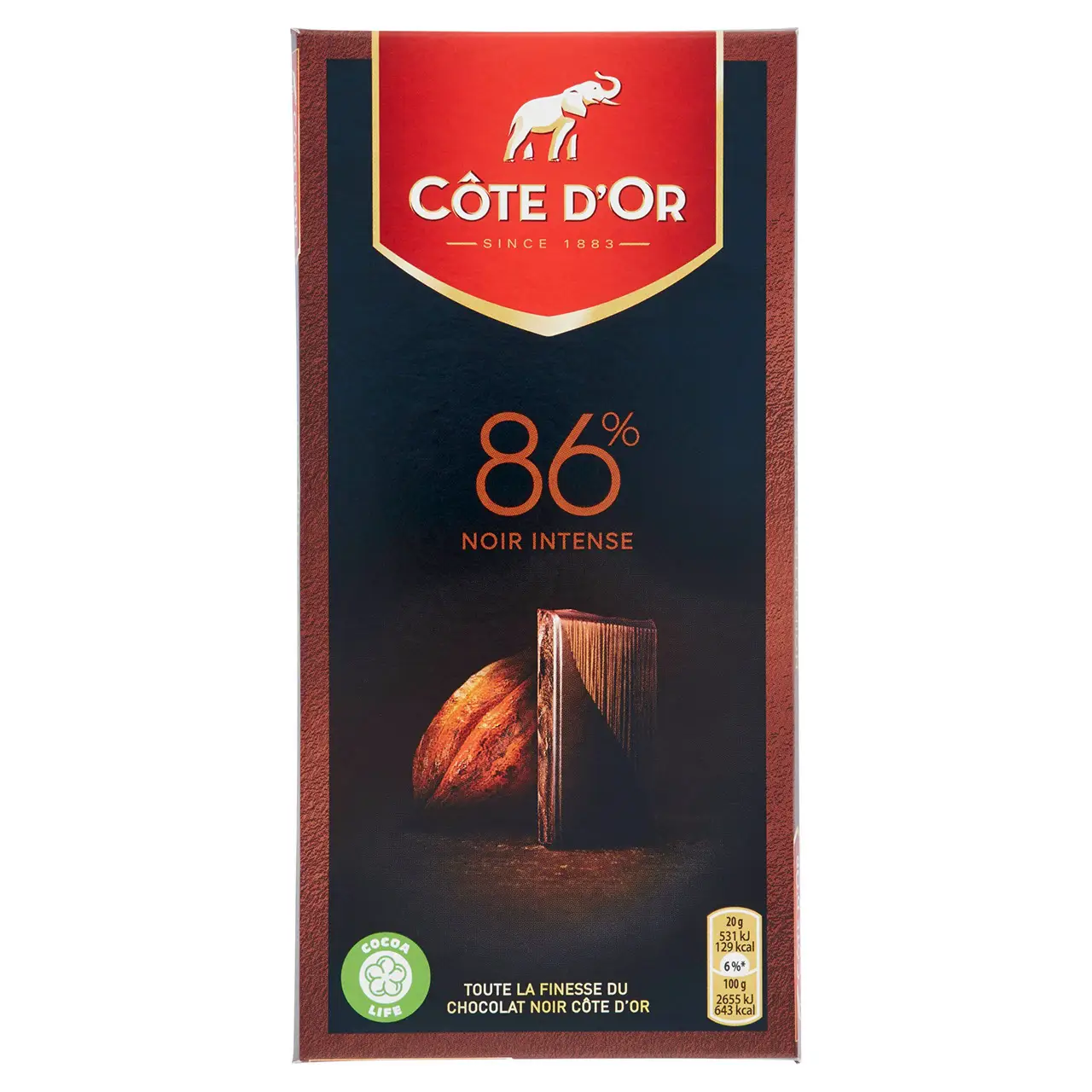 Côte D'Or Chocolate | Côte D'Or 86% Noir Intense | Belgian Chocolate | Cote D’Or Chocolate | 3,5 Ounce Total