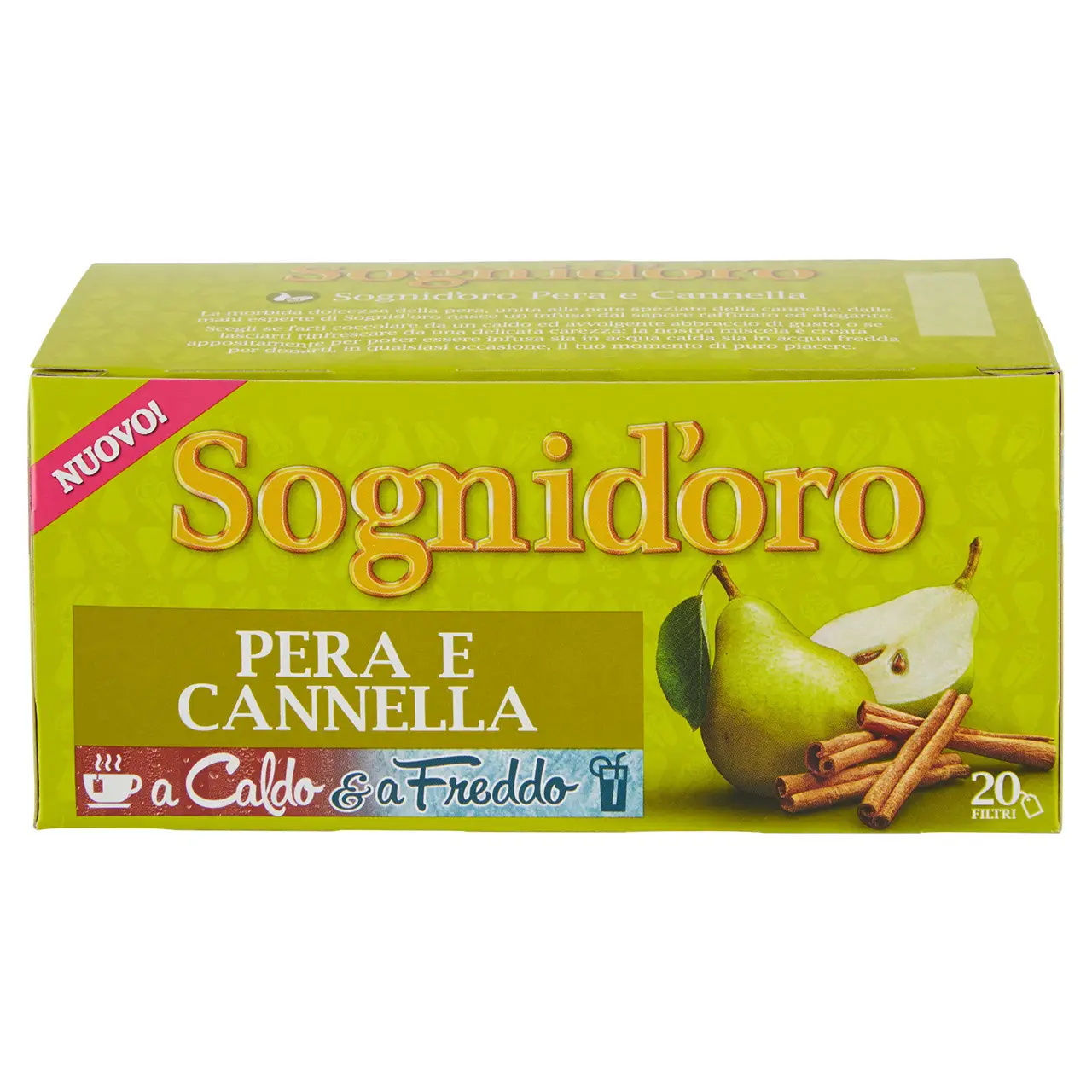Sognidoro Tea | Gold Dreams Hot & Cold Pear & Cinnamon | Sogni Doro Tea | Sogni Doro Camomilla Tea | 1,7 Ounce Total - Image 2