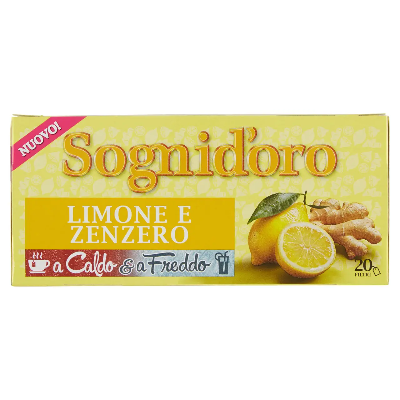 Sognidoro Tea | Gold Dreams Hot & Cold Lemon & Ginger | Sogni Doro Tea | Sogni Doro Camomilla Tea | 1,4 Ounce Total