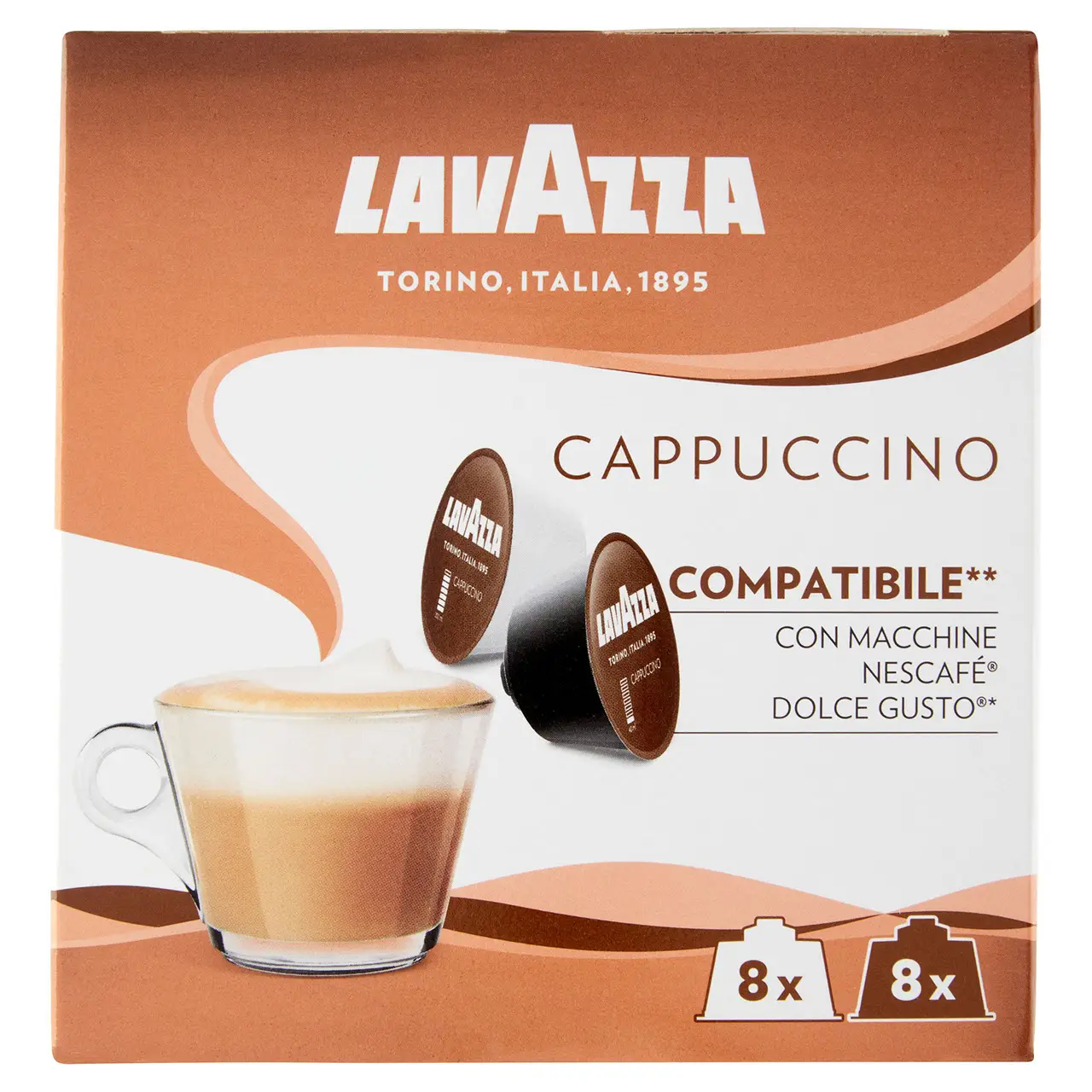 Lavazza Coffee | Lavazza Cappuccino Compatible** With Nescafé Dolce Gusto Machines* 8 X 17 G 8 X 8 G | Lavazza Espresso | Coffee Lavazza | 7 Ounce Total