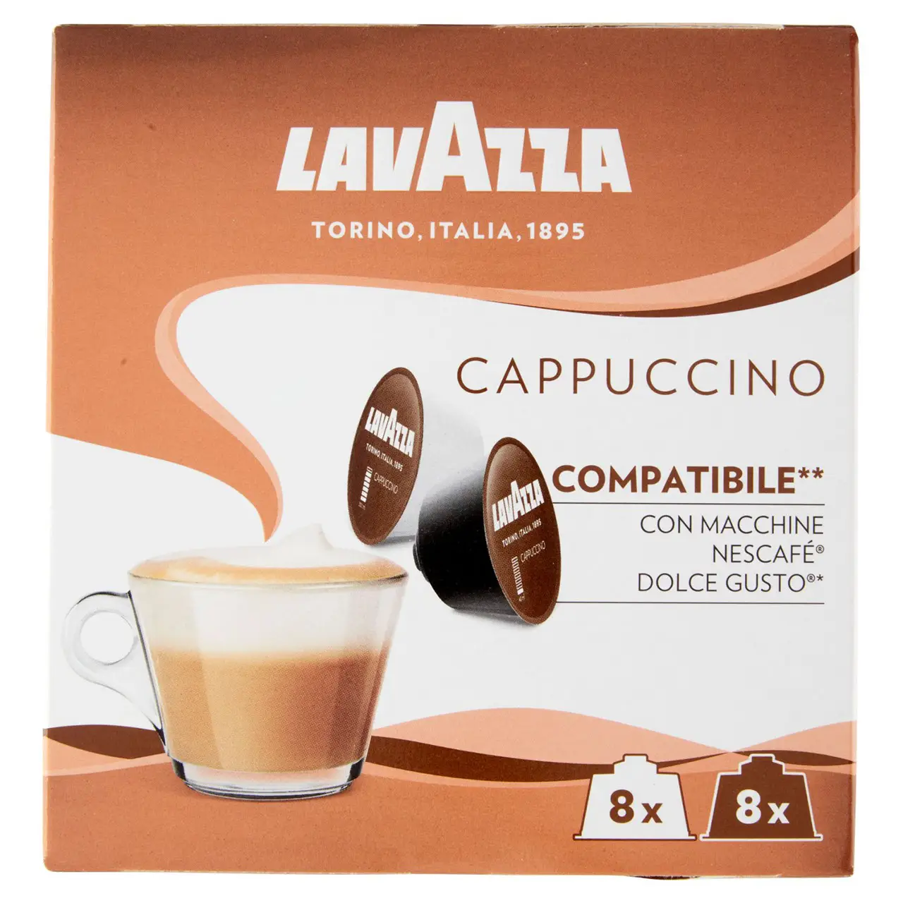 Lavazza Coffee | Lavazza Cappuccino Compatible** With Nescafé Dolce Gusto Machines* 8 X 17 G 8 X 8 G | Lavazza Espresso | Coffee Lavazza | 7 Ounce Total - Image 2