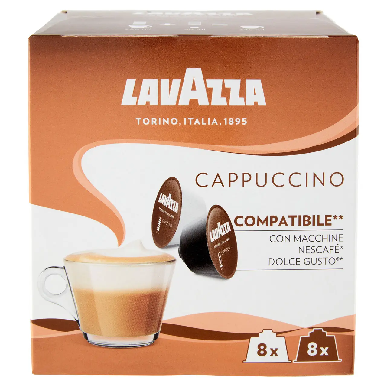 Lavazza Coffee | Lavazza Cappuccino Compatible** With Nescafé Dolce Gusto Machines* 8 X 17 G 8 X 8 G | Lavazza Espresso | Coffee Lavazza | 7 Ounce Total - Image 3