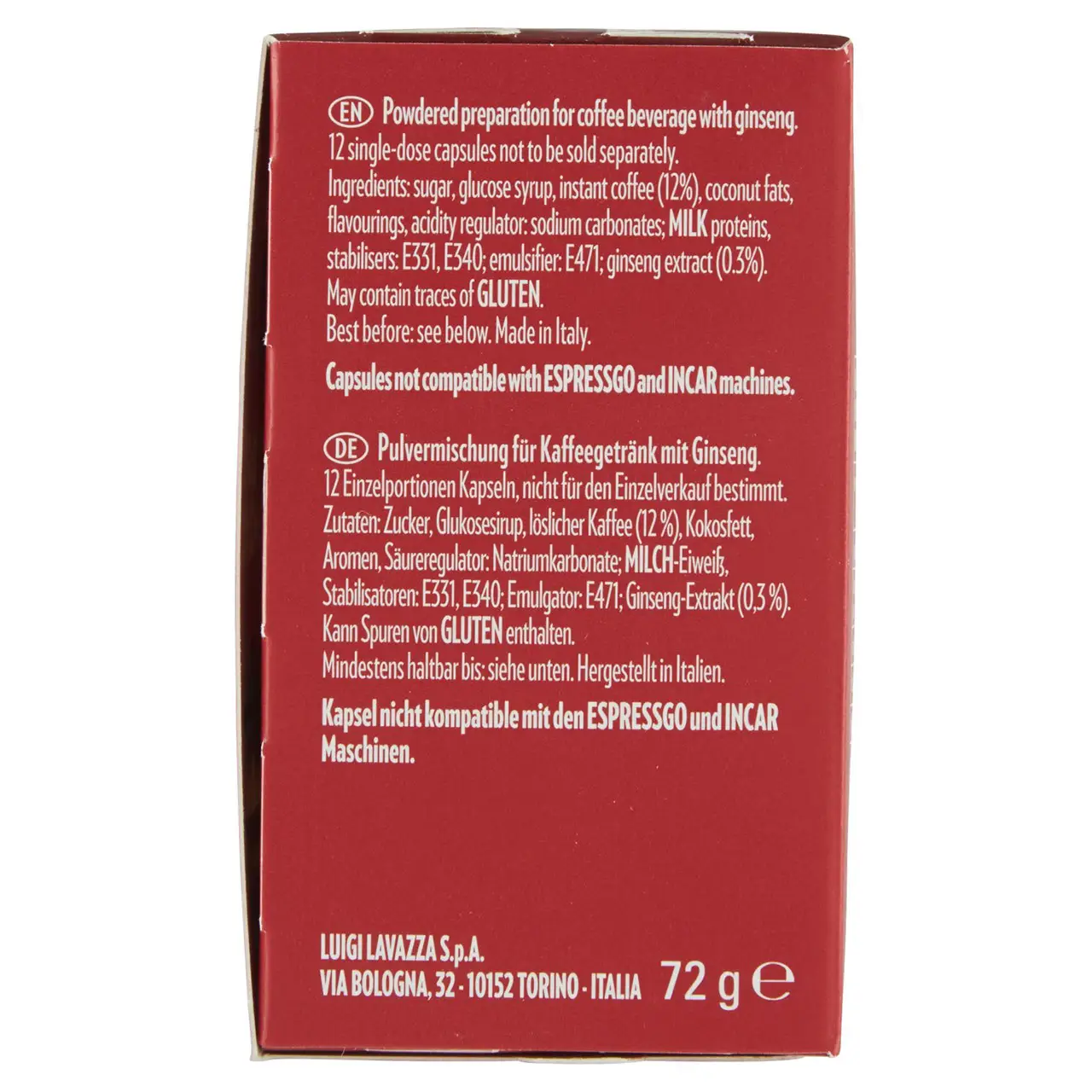 Lavazza Coffee | Lavazza A Modo Mio, Ginseng Coffee - 12 Cap | Lavazza Espresso | Coffee Lavazza | 2,5 Ounce Total - Image 4