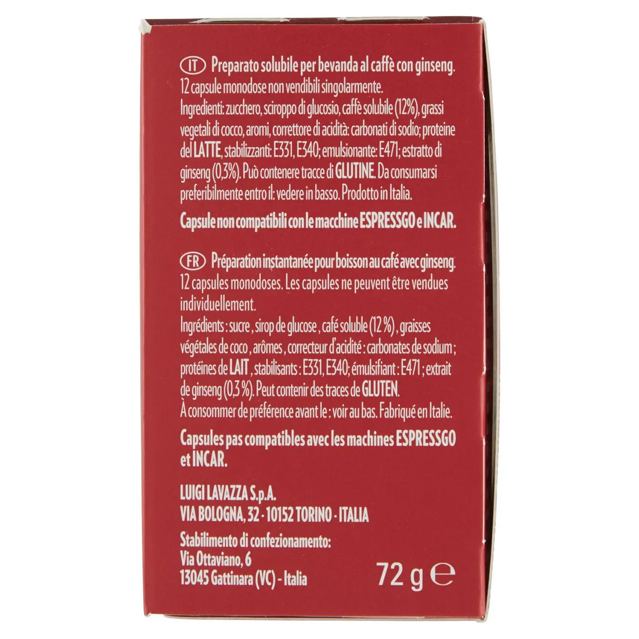 Lavazza Coffee | Lavazza A Modo Mio, Ginseng Coffee - 12 Cap | Lavazza Espresso | Coffee Lavazza | 2,5 Ounce Total - Image 7