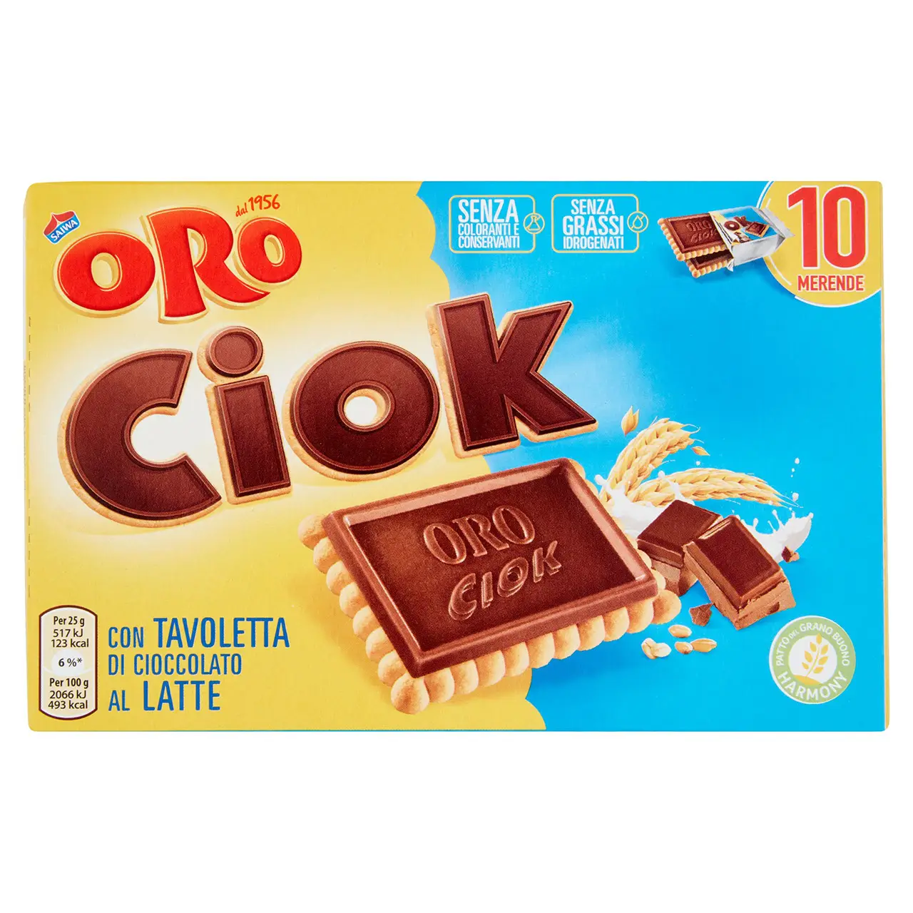Oro Saiwa Biscuits | Oro Ciok Cookie With Milk Chocolate Bar | Oro Saiwa Cookies | Oro Saiwa Biscotti | 8,8 Ounce Total