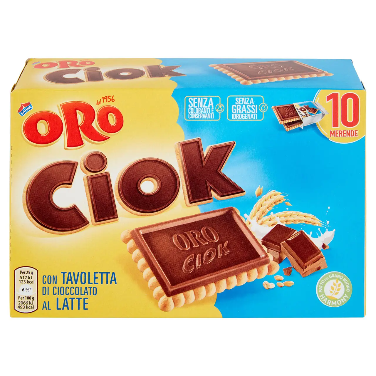 Oro Saiwa Biscuits | Oro Ciok Cookie With Milk Chocolate Bar | Oro Saiwa Cookies | Oro Saiwa Biscotti | 8,8 Ounce Total - Image 2