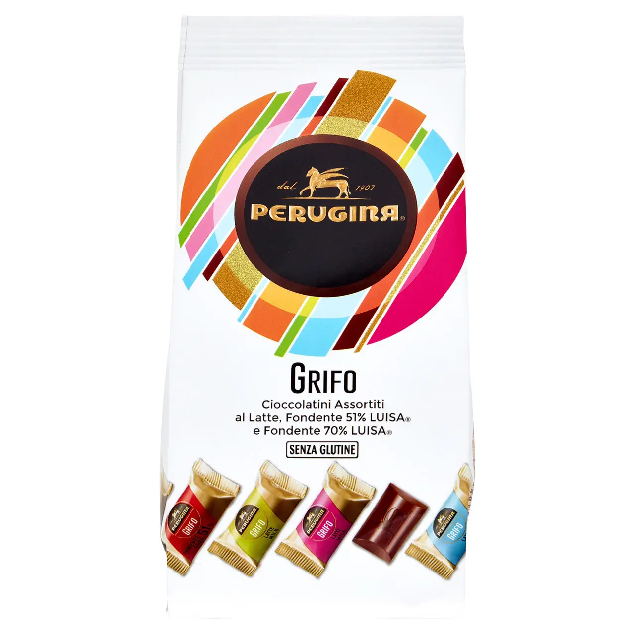 Perugina Chocolate | Perugina Grifo Assorted Dark & Milk Chocolate Chocolates Bag | Perugia Chocolate | Italian Chocolate | 7 Ounce Total