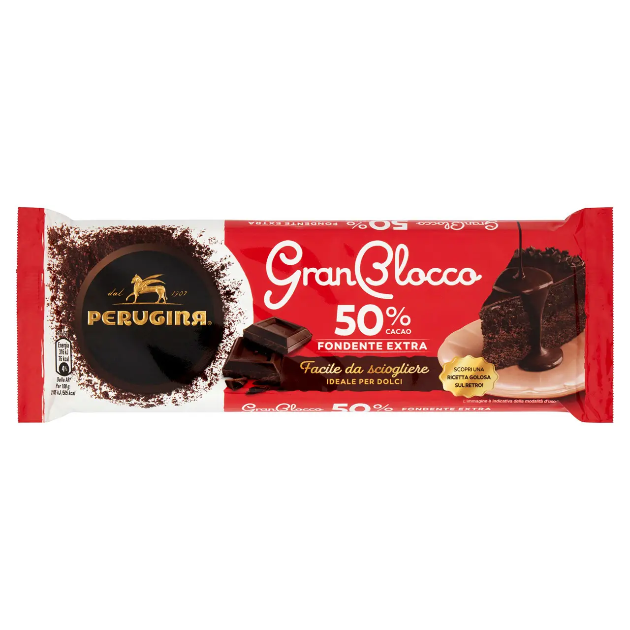 Perugina Chocolate | Perugina Granblocco 50% Extra Dark Chocolate | Perugia Chocolate | Italian Chocolate | 5,2 Ounce Total