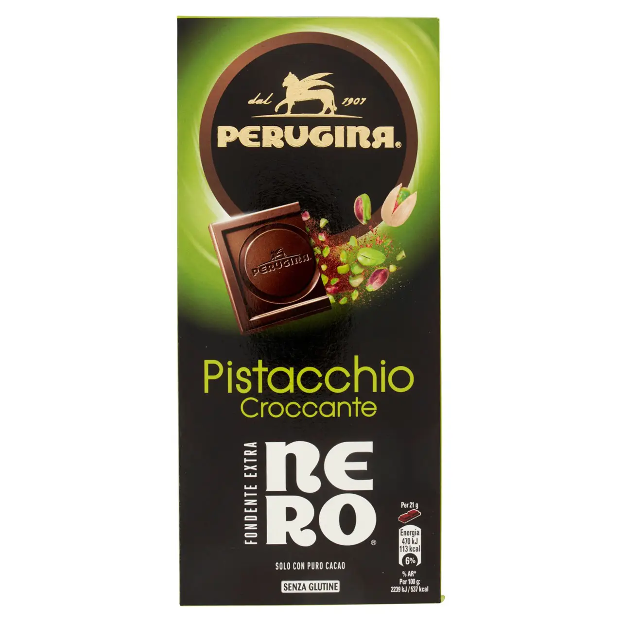 Perugina Chocolate | Perugina Nero Fondente Extra Pistachio Dark Chocolate Bar With Pistachio | Perugia Chocolate | Italian Chocolate | 2,9 Ounce Total - Image 2