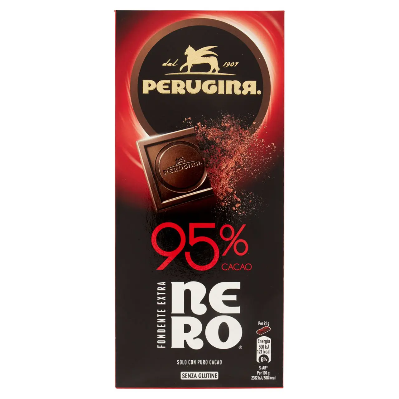 Perugina Chocolate | Perugina Nero Fondente Extra 95% Dark Chocolate Bar With 95% Cocoa | Perugia Chocolate | Italian Chocolate | 2,9 Ounce Total - Image 2
