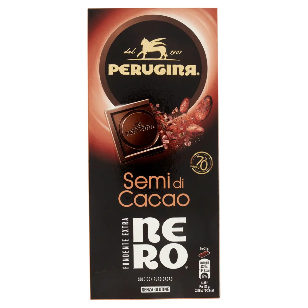 Perugina Chocolate | Perugina Nero Fondente Extra Dark Chocolate Extra Cocoa Seed Bar | Perugia Chocolate | Italian Chocolate | 2,9 Ounce Total - Image 3