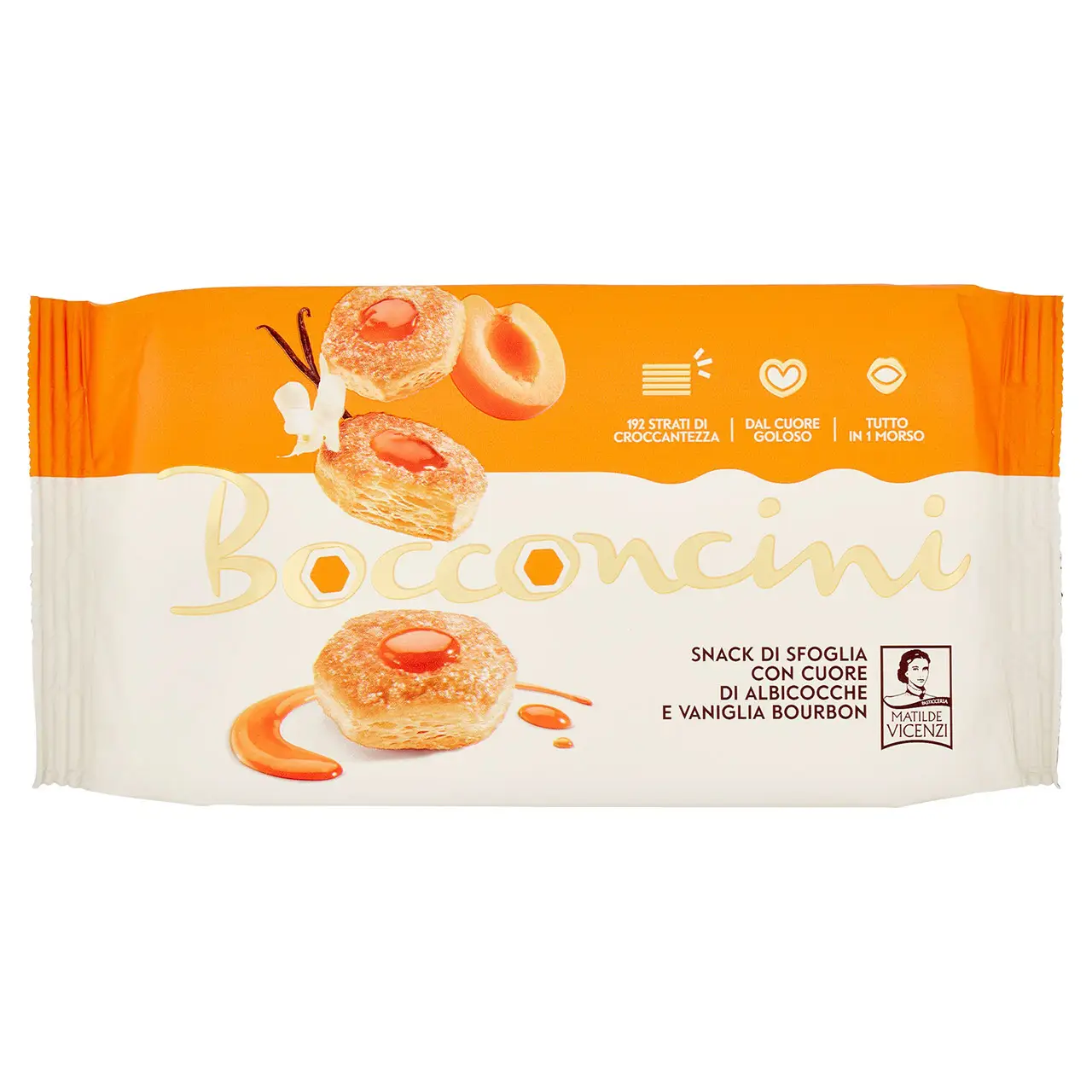 Matilde Vicenzi Cookies | Pastry Matilde Vicenzi Bocconcini With Apricot & Vanilla | Matilde Vicenzi Wafers | Matilde Vicenzi Biscuits | 3,1 Ounce Total