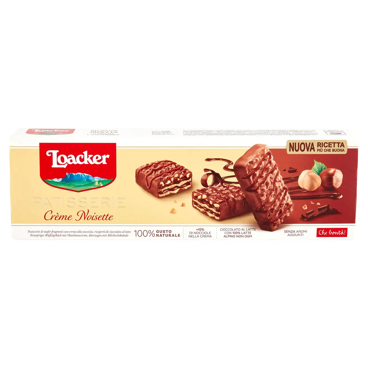 Loacker Wafers | Loacker Patisserie Crème Noisette Wafers With Cream, Chocolate & Hazelnut Crumbs | Loacker Biscuits | Loacker Wafer Biscuits | 3,5 Ounce Total - Image 2