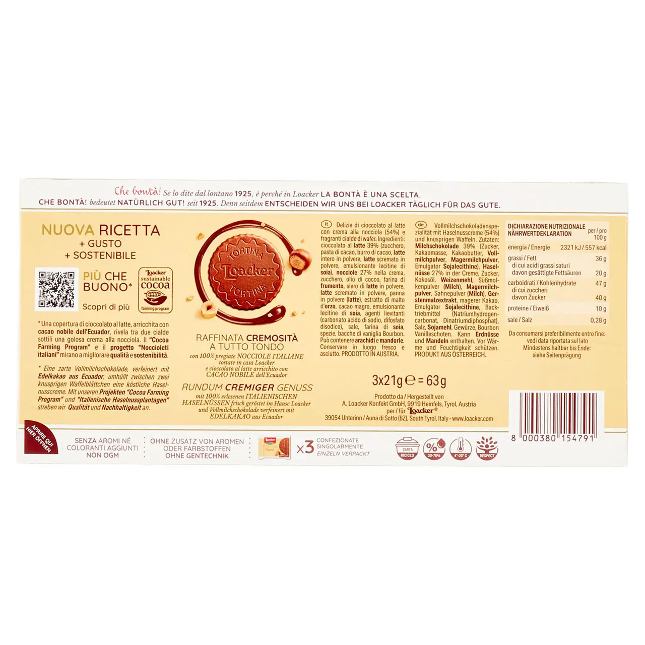 Loacker Wafers | Loacker Tortina Original Wafer Covered In Milk Chocolate With Cocoa Cream | Loacker Biscuits | Loacker Wafer Biscuits | 2,2 Ounce Total - Image 6